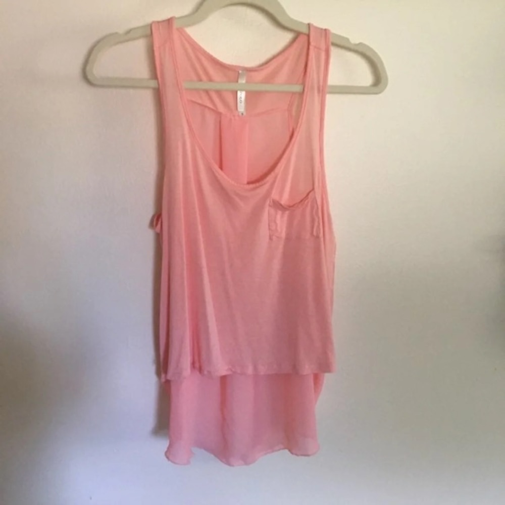 Pink High-Low Tank Top